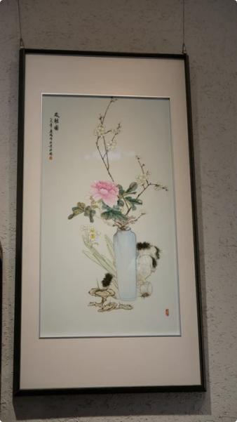 粉彩岁朝图瓷板 商品图0