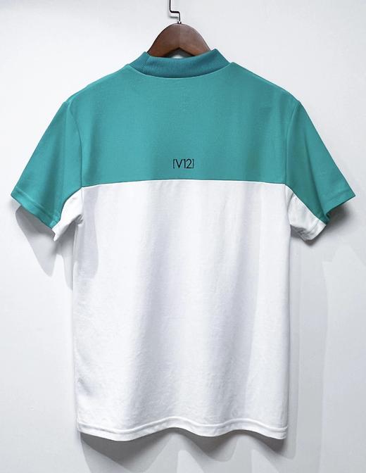 V12高尔夫男士拼色罗纹圆领吸汗速干字母短袖 商品图1