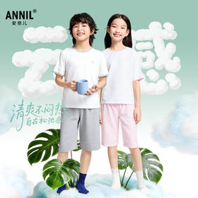 男女童圆领针织套装夏季新款安奈儿童装JM621554