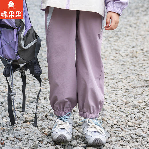 棉果果春季新品女童梭织速干运动简约弹力梭织长裤M122200326133 商品图1
