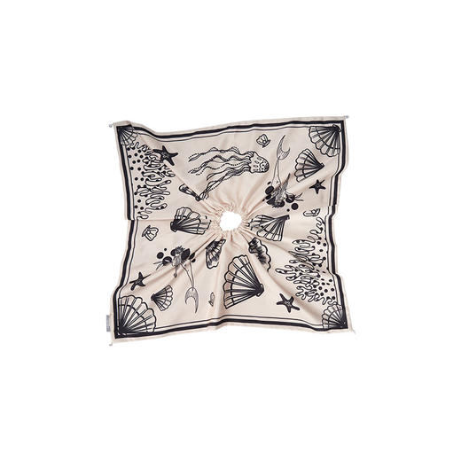 大英博物馆欧洲文化艺术系列海洋秘境蓝色 米色 方巾发圈 商品图7