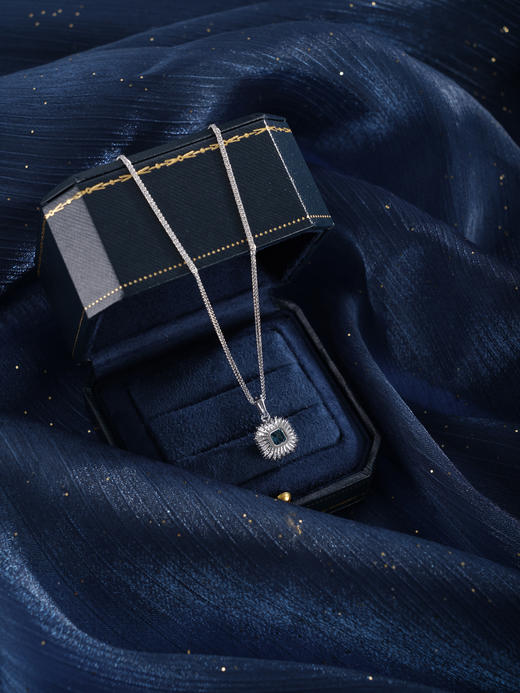 子佩集【晴空絮语】银S925套链【PYP2058-XF】项链培育宝石帕拉伊巴蓝碧玺2601 商品图3