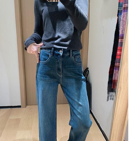 土耳其新款心动双版加绒直筒四面弹窄版牛仔裤 商品图9