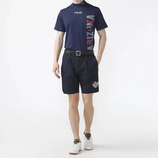 PING 高尔夫男士 夏季速干 小立领竖印花短袖T恤 吸水速干 商品图4