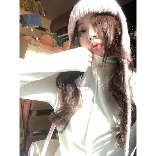 <曾小咸推荐>2.13现货秒杀 ！微信超特价！木耳边半高领打底衫 日常109.99 立减50 秒杀59.99！！ 商品图3