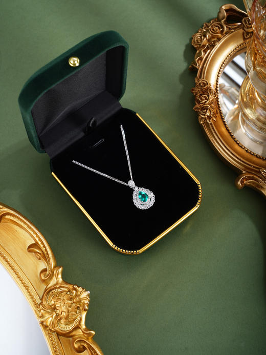 子佩集【韵华清嘉】银S925套链【PM2281-XF】项链培育宝石祖母绿2601 商品图2