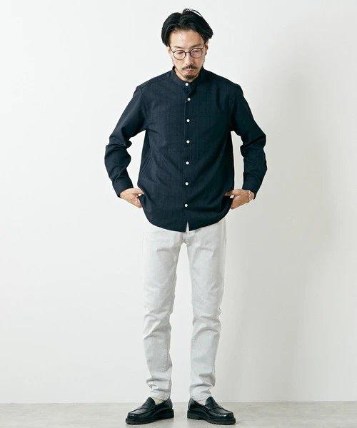 MEN'S MELROSE 男士 经典日系格纹带领衬衫 休闲长袖衬衣 商品图6