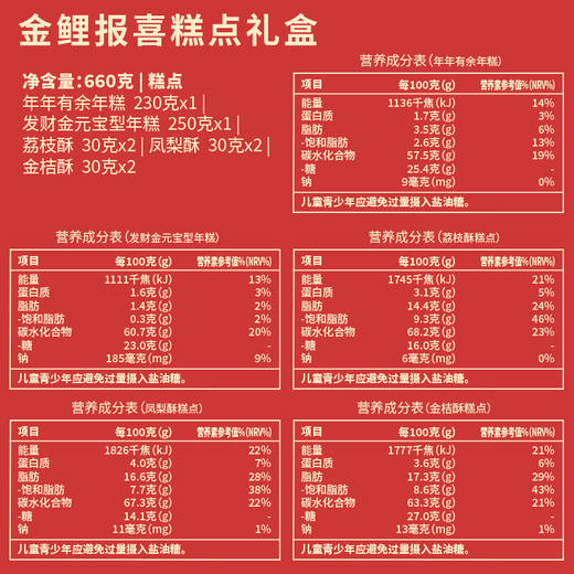 广州酒家广式年糕金鲤报喜年糕礼盒660g点心年货送礼春节手信广东特产 商品图4