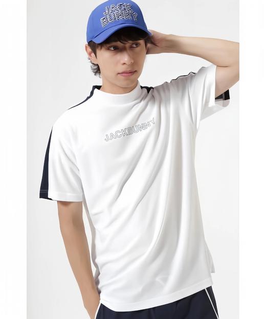 Jack Bunny 高尔夫男士 夏季网眼透气双色拼接小高领短袖T恤 商品图5