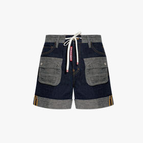 DSQUARED2 女士字母徽标标签“工装”牛仔短裤 混色 S75MU0519 D30034 470