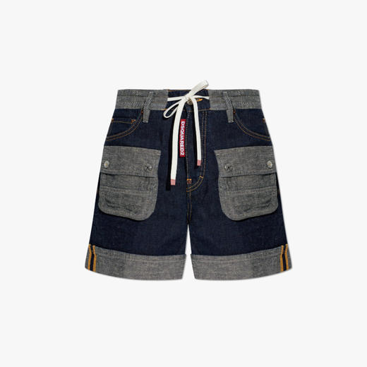 DSQUARED2 女士字母徽标标签“工装”牛仔短裤 混色 S75MU0519 D30034 470 商品图0