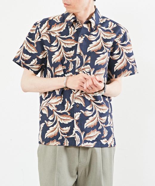 MEN'S MELROSE 夏季男士 格纹清凉感polo领短袖花衬衫 商品图2