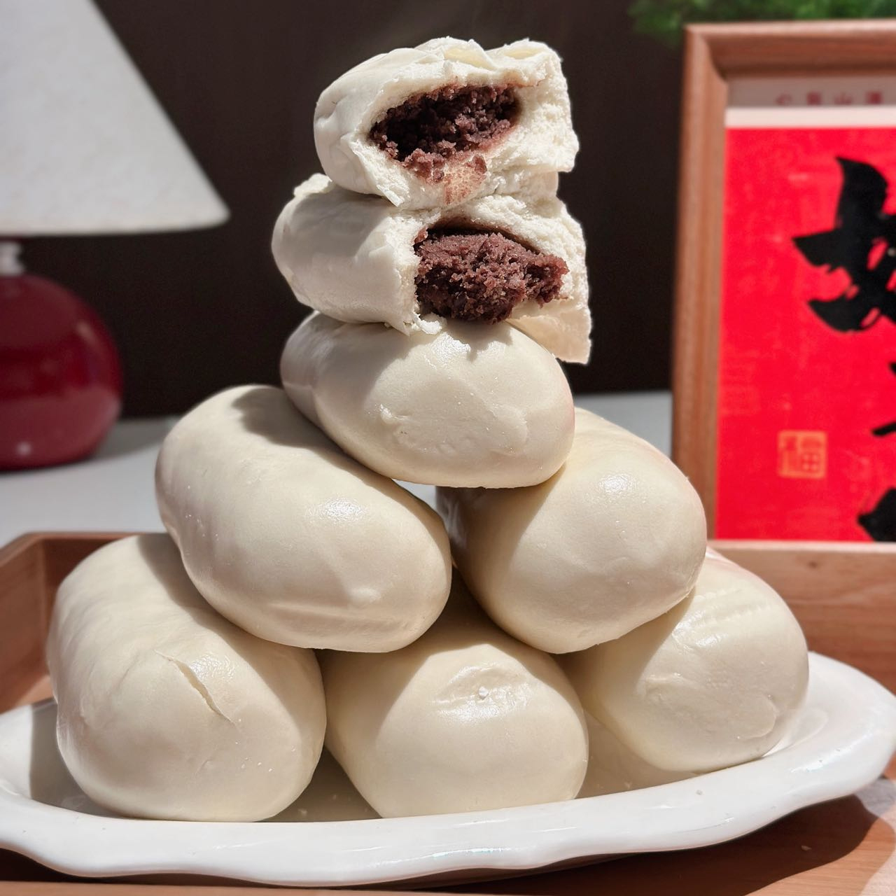 哈曼丁老面馍馍 400g*2袋/箱（8个）老味豆沙包/千层油卷