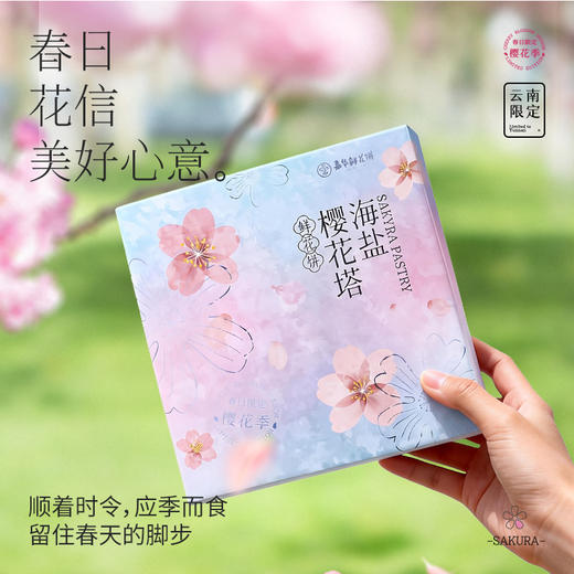 嘉华鲜花饼 海盐樱花塔鲜花饼礼盒 春日礼盒  140g 商品图8