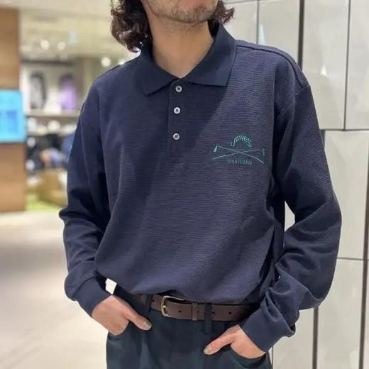 BEAMS GOLF 男款  JONES联名款 秋冬抓绒弹力长袖上衣华夫格Polo衫 商品图0