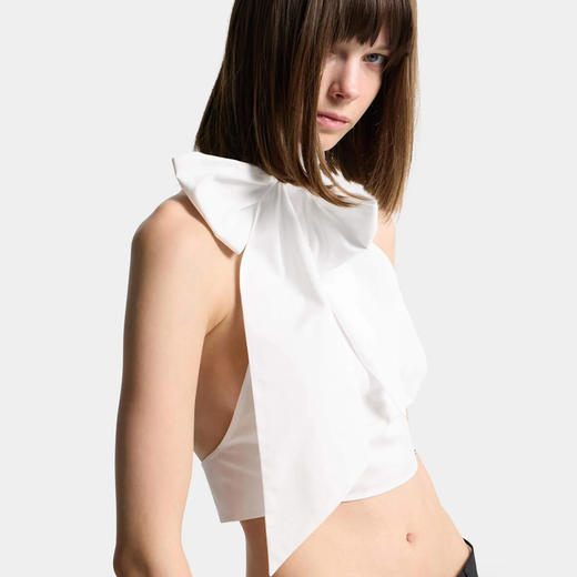 DSQUARED2 女士蝴蝶结上衣 白色 S75NC1133 S36275 100 商品图4
