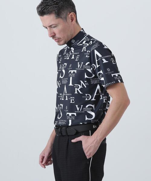 St ANDREWS 男士高尔夫 字母撞色宽松小高领短袖T恤 弹力透气 商品图10