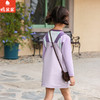 棉果果春季新品女童斜纹纯棉紫色背带裙M122703226127 商品缩略图2