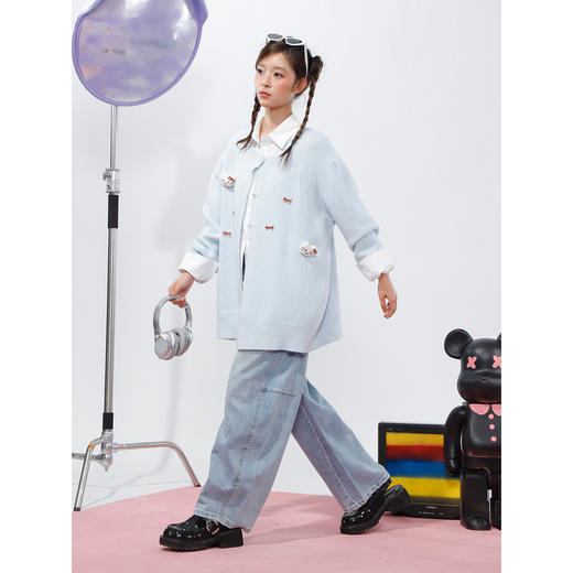 百搭宽松休闲KT圆领开衫毛衣-纪念日百货门店同款169262647 商品图2