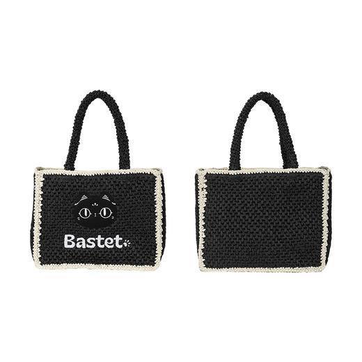 大英博物馆 巴斯特系列 萌猫大容量草编包手拎包 商品图4