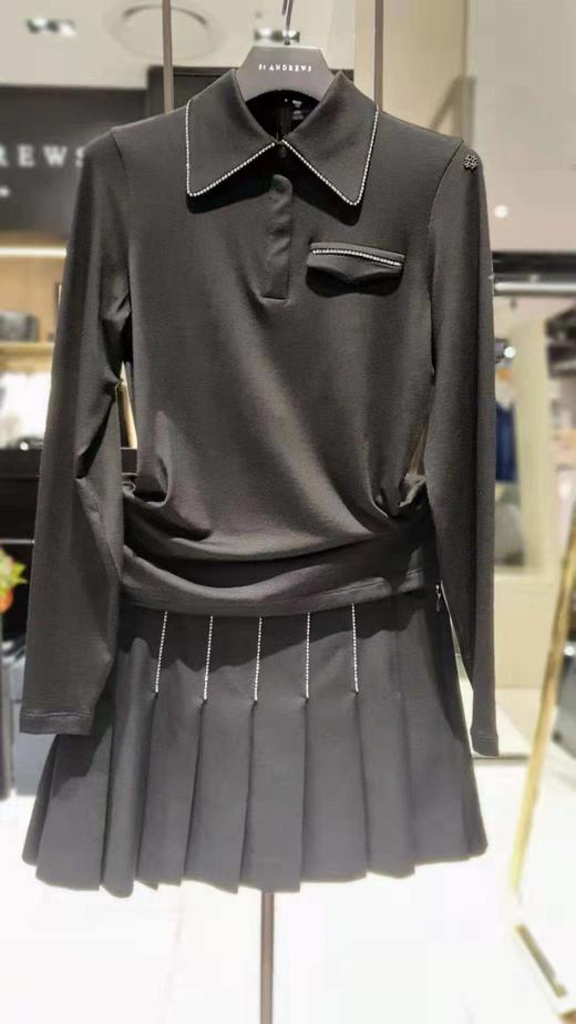 ST家镶钻边百褶女士短裙来了！磨毛的弹力面料搭配针织衫！W821934 商品图0