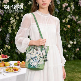 物兮物致敬大师系列 睡莲 玫瑰 单肩桶包斜挎包