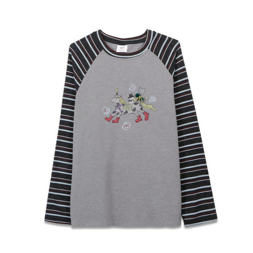 柔软趣味撞色条纹长袖T恤-纪念日百货门店同款168998134 商品图4