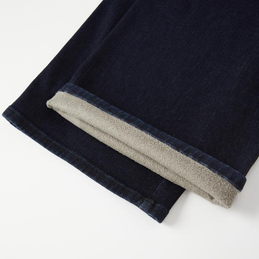 ROMI STUDIO“随性丹宁”斜纹棉加绒弹力水洗阔腿牛仔裤RW24AX80726 商品图2