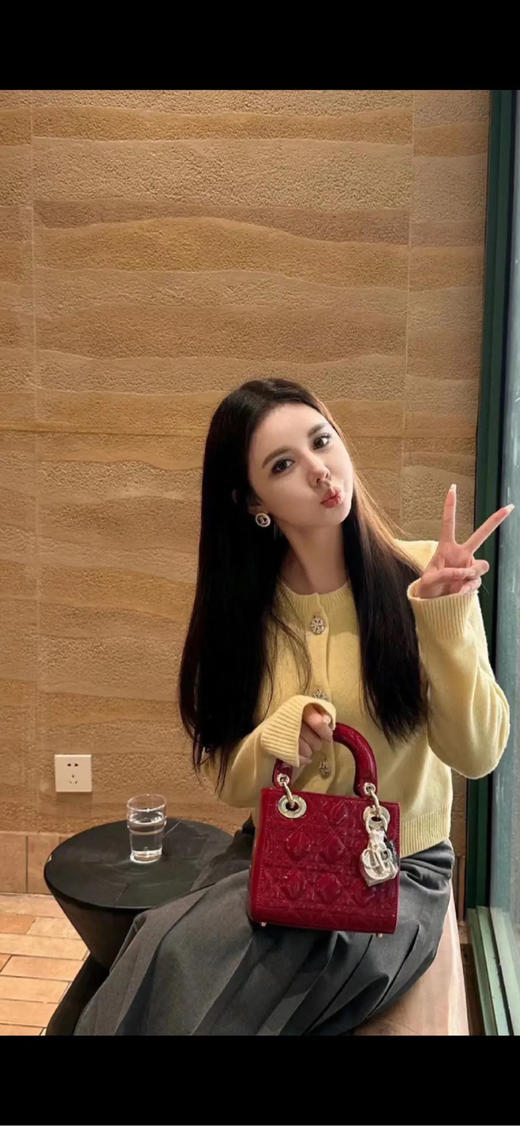 Dior 三格 漆皮 红色 戴妃包 商品图2