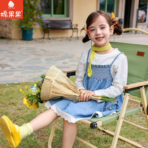 棉果果春季新品女童牛仔裙牛仔吊带裙M122703226121 商品图0