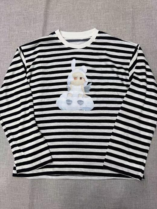 F013026联名2026春季新款刘浩存同款卡通印花条纹针织衫 商品图11