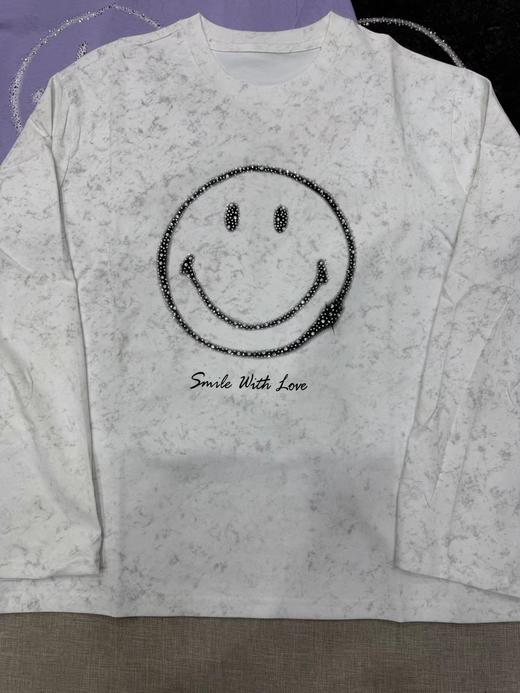 F013028联名长袖T恤2026新品烫钻笑脸长袖T俏皮软语 商品图13
