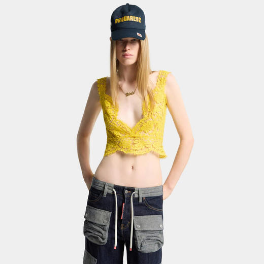DSQUARED2 女士索菲蕾丝背心 黄色 S75NC1134 S53834 171 商品图2