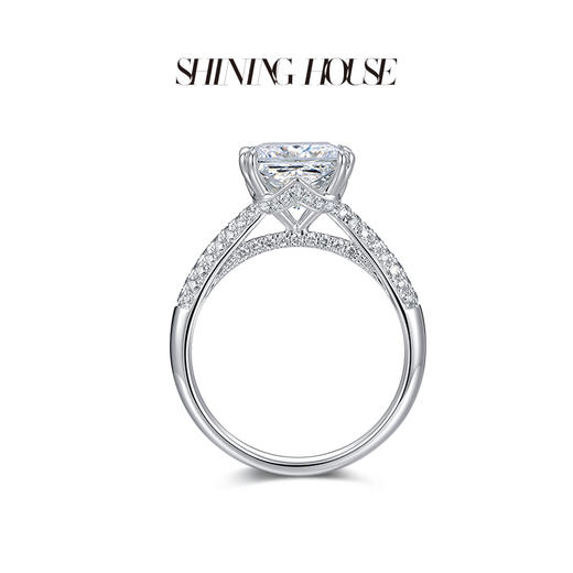 【预售】ShiningHouse[培育] 18k金钻石戒指 公主方形2克拉钻人工真钻人造钻石K金戒指时尚钻石戒指悦己送礼臻选【此商品不支持7天无理由退货退款】预计3日发货 商品图3