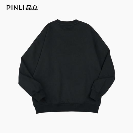 PINLI品立2026春季新款男士宽松金属贴片圆领落肩套头休闲上衣上衣潮BG262109004 商品图1