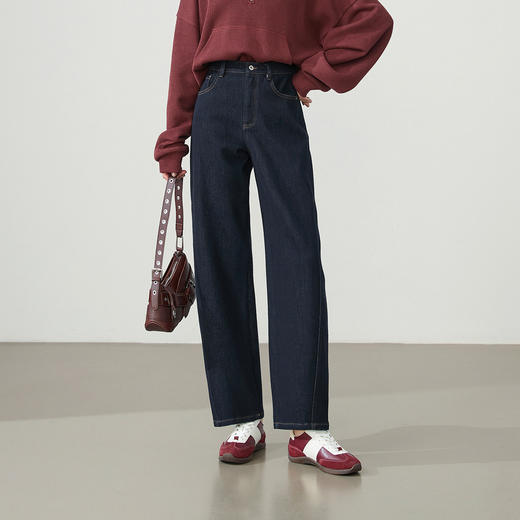 【初春-人字纹-镰刀裤】逸阳不易褪色显瘦弯刀提花牛仔长裤8221VB1 商品图7