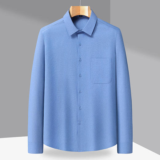 【DX】【100%棉】大依优型大码男装春秋长袖纯棉翻领衬衫全棉商务休闲百搭上衣T恤 商品图1