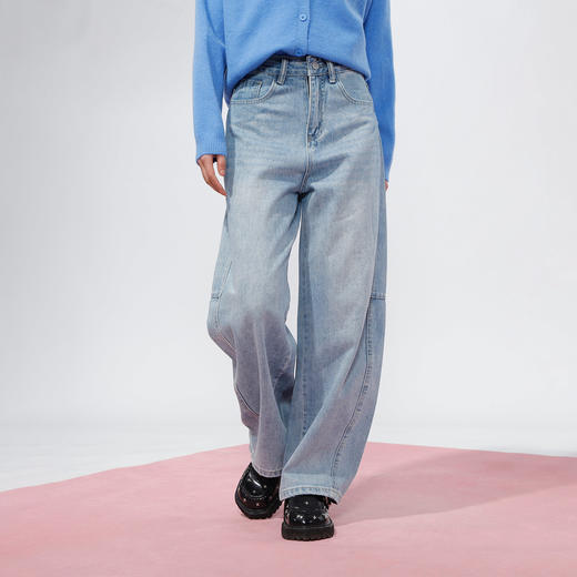 休闲宽松KT刺绣牛仔长裤-纪念日百货门店同款168998231 商品图1