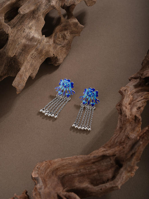 子佩集【花开锦年】银S925耳环【ES00595】仿古珐琅彩流苏2601 商品图4