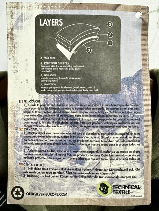 Quiksilver户外运动品牌最新法国原单拉链连帽拉绒卫衣 商品图3