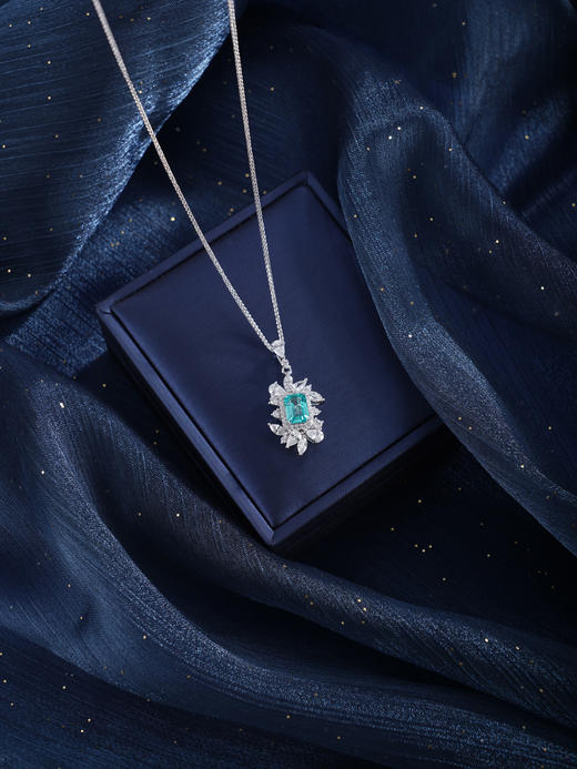 子佩集【幸馥恒常】银S925套链【PM2232-XF】项链培育宝石帕拉伊巴蓝碧玺2601 商品图3