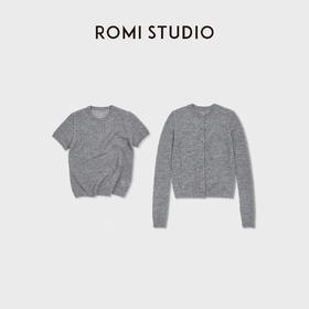 ROMI STUDIO100%高支精纺羊毛镂空纹理短袖/开衫RWDSS61866