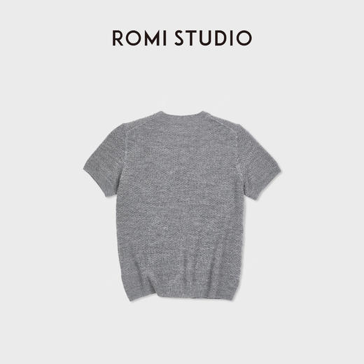 ROMI STUDIO100%高支精纺羊毛镂空纹理短袖/开衫RWDSS61866 商品图3
