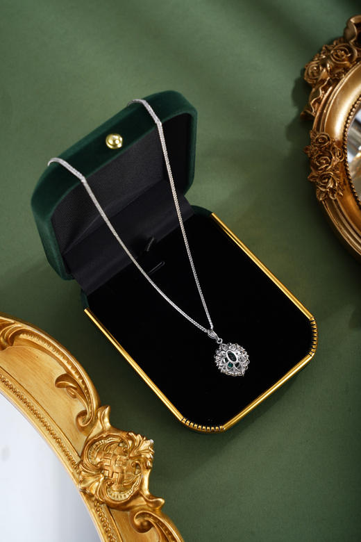 子佩集【碧霄破晓】银S925套链【PM2231-XF】项链培育宝石祖母绿2601 商品图4