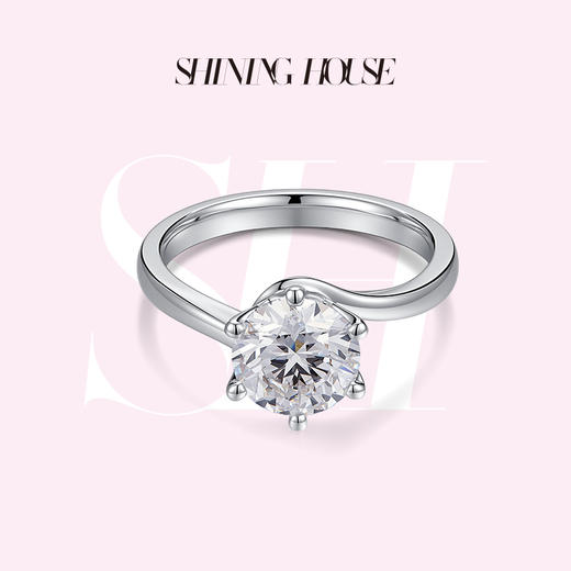 【预售】ShiningHouse[培育] 18k金钻石戒指 圆钻形1.5克拉钻人工真钻人造钻石K金戒指简约六爪钻石戒指悦己送礼臻选【此商品不支持7天无理由退货退款】 商品图0