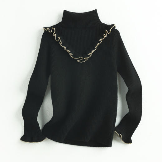 PALUOPO/PL 100%山羊绒 两翻领抽条童衫E21971T-B/约重190g帕罗 商品图9