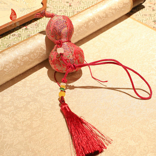 上久楷新中式国风文创礼盒送礼 摆件 宋锦挂件 五福芦 商品图4