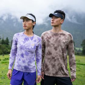 UTO/悠途羊毛扎染速干长袖男女春夏户外徒步运动T恤休闲舒适个性
