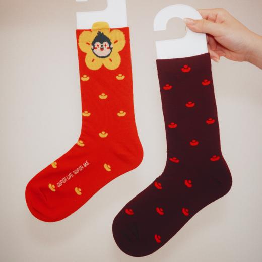 SUPERMONKEY好事成双短袜「套装：红色+白色各1双」 商品图3