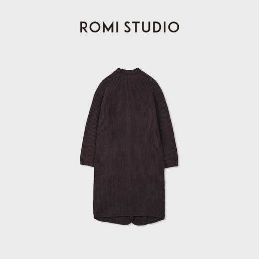 ROMI STUDIO“意式匠心”100羊毛中古柳条纹毛织大衣外套RWCWWT6646 商品图1